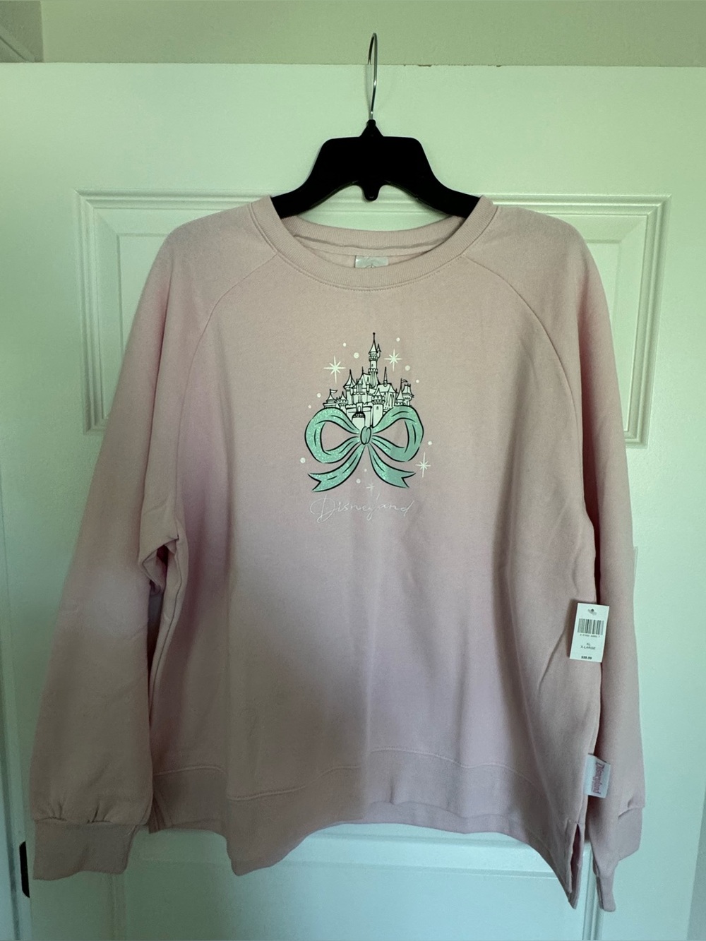 Disneyland Pink Sweatshirt with Castle Bow Graphic